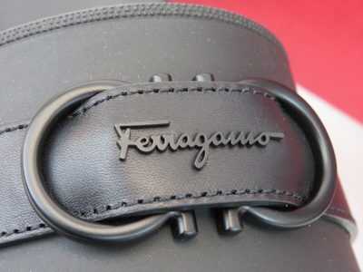Pre-owned Ferragamo Groove 10 Black Leather Strap Gancini Rubber Logo Sandals Slides 13 M