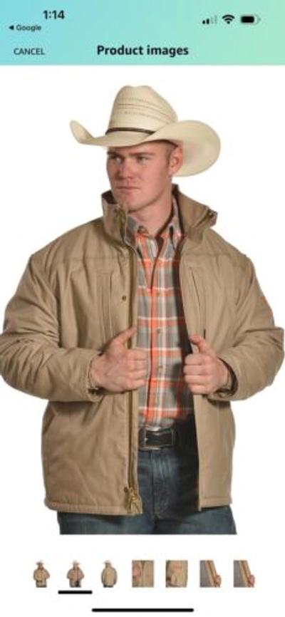 Pre-owned Ariat Men's Fr Lined Workhorse Work Jacket Khaki Xx-large In Beige/khaki