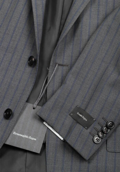 Pre-owned Zegna Ermenegildo  Mila Gray Striped Suit Size 50 / 40r U.s.