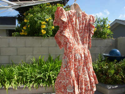 Pre-owned Ulla Johnson Kiri Orange Blossom Ruffled Mini Dress 100% Cotton Chose 6, 8 Or 10 In Pink