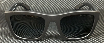 Pre-owned Prada Linea Rossa Ps 01zs Dg002g Black Grey Polarized 56 Mm Sunglasses In Gray