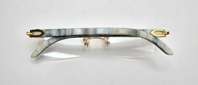 CARTIER Pre-owned Buffalo White/gold Glasses Ct00460 In Clear Lens