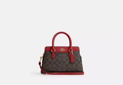 Shop Coach Outlet Mini Darcie Carryall Bag In Signature Canvas In Multi