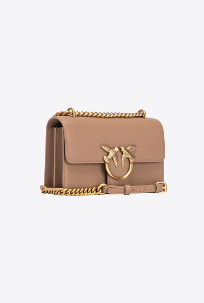 Pinko Mini Love Bag One Simply In Biscotto Zenzero-antique Gold