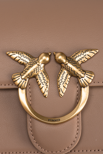 Pinko Mini Love Bag One Simply In Biscotto Zenzero-antique Gold