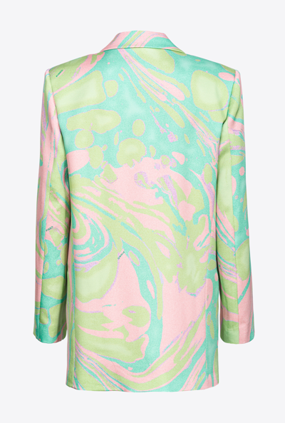 Shop Pinko Splash-print Blazer In Mult. Vert/rose