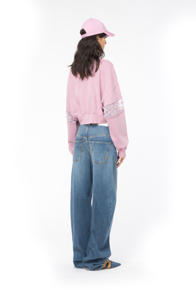 Pinko Egg Fit Jeans For In Délavage Vintage Moyen Foncé