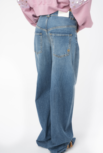 Pinko Egg Fit Jeans For In Délavage Vintage Moyen Foncé