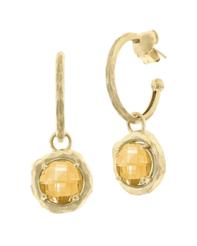 I. Reiss 14k 6.70 Ct. Tw. Diamond & Citrine Charm Earrings