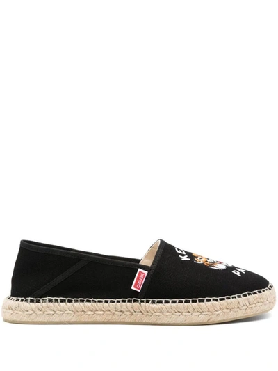 Shop Kenzo Espadrille Slip-on Shoes In Black