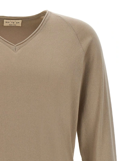 Ma'ry'ya Beige Cotton Sweater In Beige