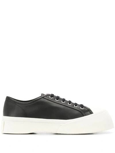 Shop Marni Lace Up Sneakers Shoes In Black