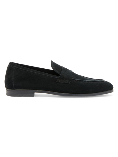 Shop Tom Ford Men's Sean Suede Penny Loafers In Black