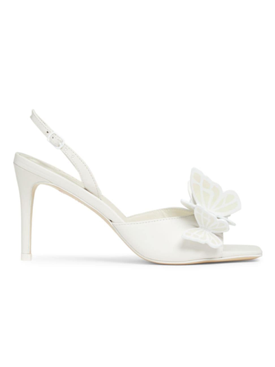 Shop Sophia Webster Women's Vanessa Mid 85mm Leather Slingback Sandals In Ivory Pearl