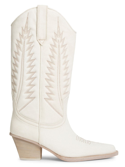 Shop Paris Texas Women's Rosario 60mm Suede Cowboy Boots In Milk