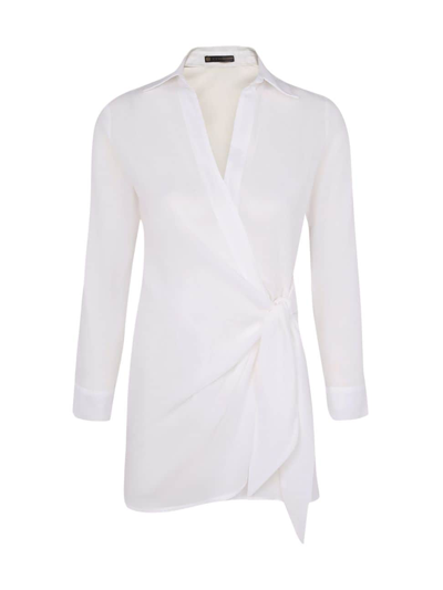 Shop Vix By Paula Hermanny Women's Lia Long-sleeve Short Cover-up In Off White