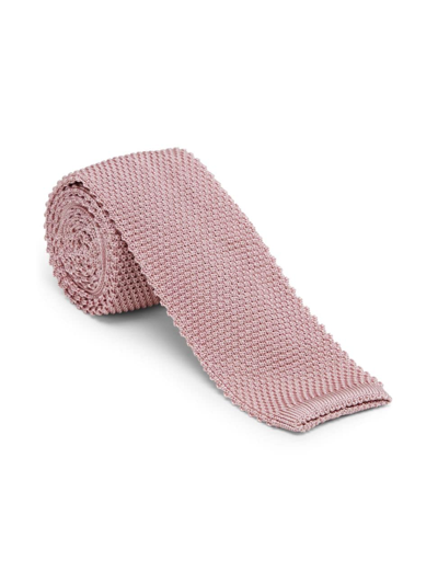 Shop Brunello Cucinelli Men's Silk Knit Tie In Pink