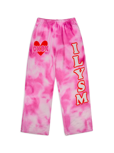 Shop Iscream Little Girl's & Girl's Theme Ilysm Tie-dye Sweatpants In Neutral