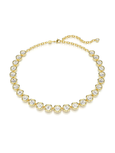Shop Swarovski Women's Imber Goldtone & Crystal Tennis Necklace In Yellow Gold