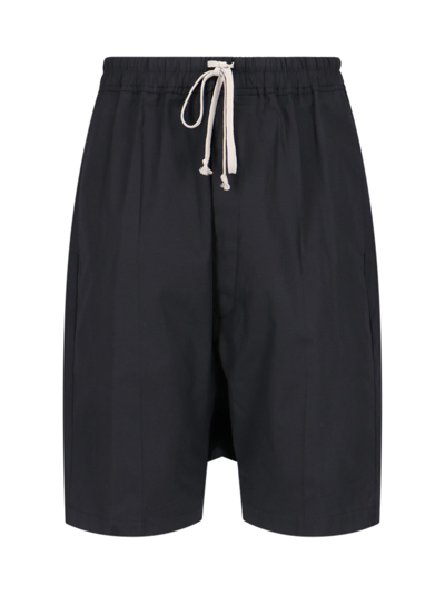Shop Rick Owens Low Crotch Shorts In Black  