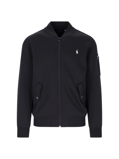 Polo Ralph Lauren Cotton Bomber Jacket In Black