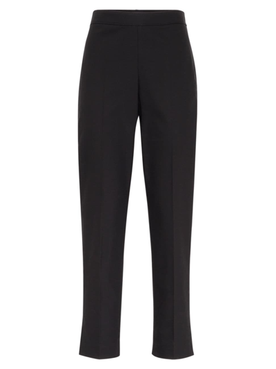 Shop Brunello Cucinelli Women's Stretch Twisted Cotton Twill Capri Pants With Monili In Black