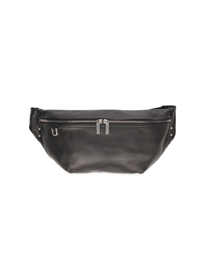 Shop Rick Owens Men's Luxor Leather Belt Bag In Black