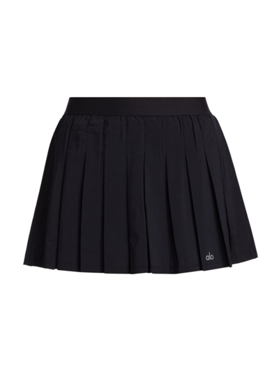 Shop Alo Yoga Women's Varsity Tennis Skirt In Black