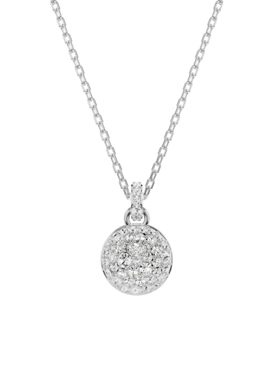 Shop Swarovski Women's Meteora Rhodium-plated & Crystal Necklace In White Gold