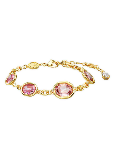 Shop Swarovski Women's Chroma Goldtone &  Crystal Heart Drop Earrings In Yellow Gold