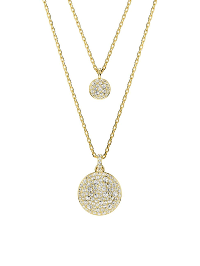 Shop Swarovski Women's Meteora Goldtone & Crystal Layered Pendant Necklace In Yellow Gold