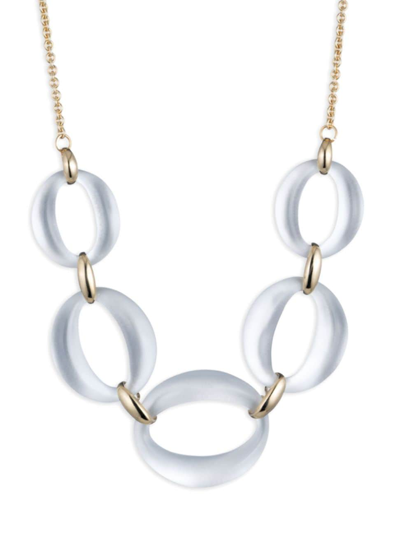Shop Alexis Bittar Women's 10k Yellow Gold & Lucite Link Statement Necklace In Silver