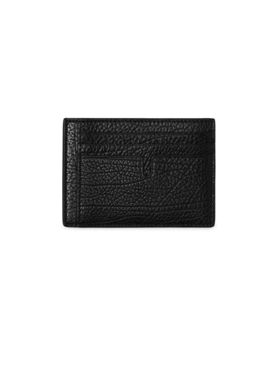 Shop Burberry Men's Leather Clip Card Case In Black