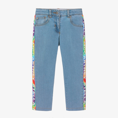 Shop Stella Mccartney Kids Girls Blue Denim Slim-fit Jeans