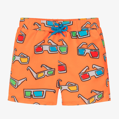 Shop Stella Mccartney Kids Boys Orange Swim Shorts