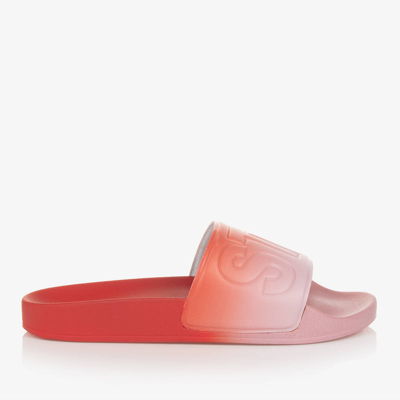Shop Stella Mccartney Kids Teen Girls Pink & Red Ombré Sliders