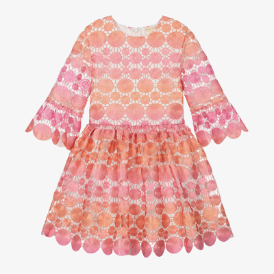 Shop Marlo Girls Pink Ombré Embroidered Dress