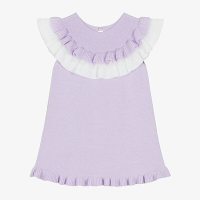 Shop Artesania Granlei Girls Lilac Purple Knitted Dress