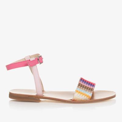 Shop Missoni Teen Girls Pink Leather Sandals