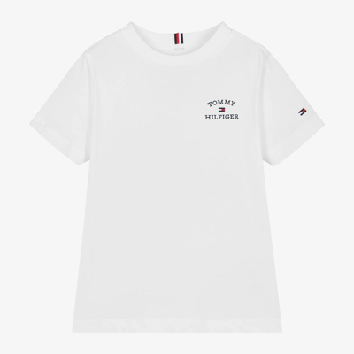 Shop Tommy Hilfiger Boys White Cotton T-shirt
