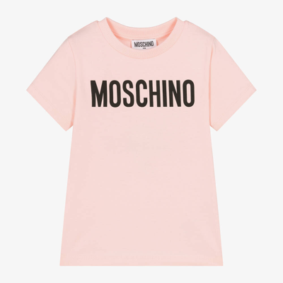 Shop Moschino Kid-teen Pink Cotton T-shirt