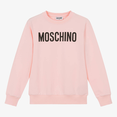 Shop Moschino Kid-teen Teen Pink Cotton Sweatshirt