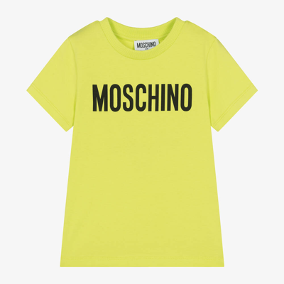 Shop Moschino Kid-teen Lime Green Cotton T-shirt