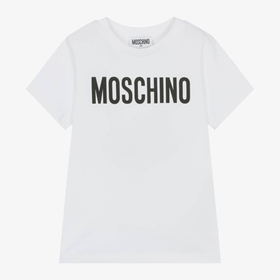 Shop Moschino Kid-teen White Cotton T-shirt