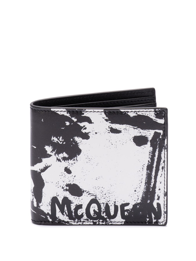 Shop Alexander Mcqueen `jacket Printed Iris` Wallet In Black  