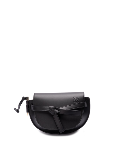 Shop Loewe Mini `gate Dual` Shoulder Bag In Black  