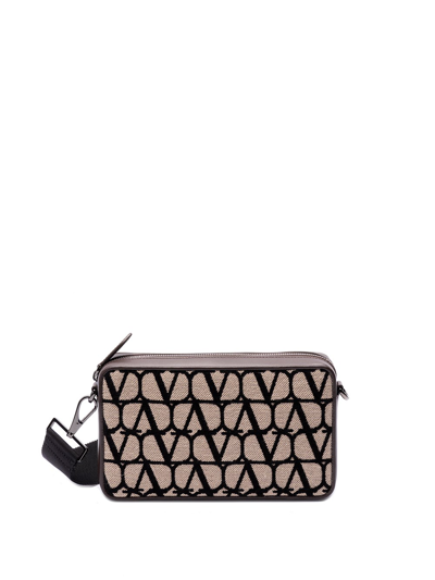 Shop Valentino `toile Iconographe` Crossbody Bag In Brown