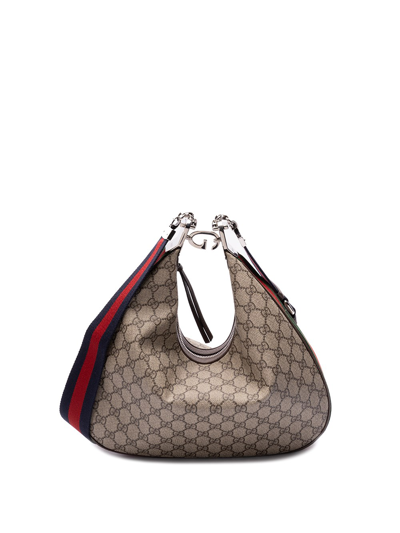 Shop Gucci Attache` Medium Shoulder Bag In Brown