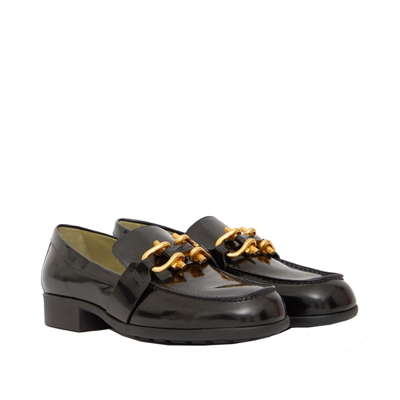 Shop Bottega Veneta Leather Loafers In Black