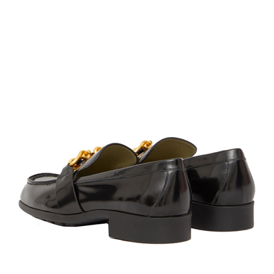 Shop Bottega Veneta Leather Loafers In Black